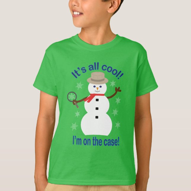 Fun and Fancy It's All Cool Snowman Detective T-Shirt (Front)