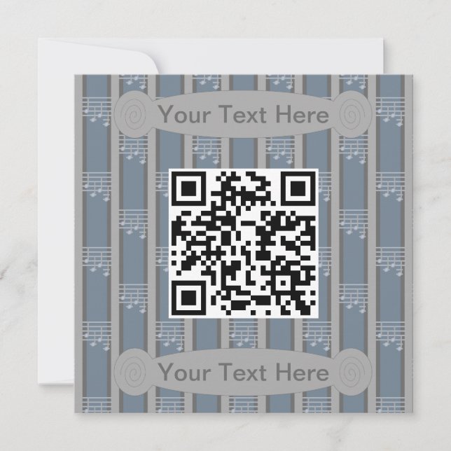 Fun and Fancy Music Notes QR Code Invitation (Front)