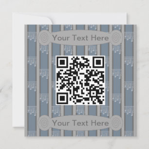 Fun and Fancy Music Notes QR Code Invitation