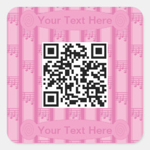 Fun and Fancy Music Notes QR Code Square Sticker