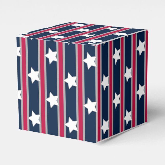 Fun and Fancy Patriotic Stars and Stripes Favour Box (Front Side)
