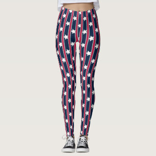 Fun and Fancy Patriotic Stars and Stripes Leggings
