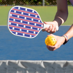 Fun and Fancy Patriotic Stars and Stripes Pickleball Paddle