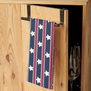 Fun and Fancy Patriotic Stars and Stripes Tea Towel