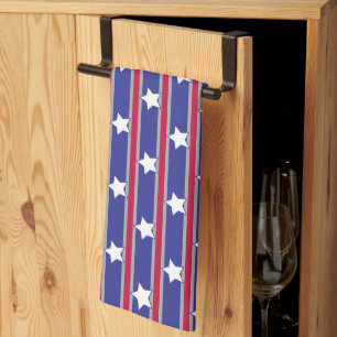 Fun and Fancy Patriotic Stars and Stripes Tea Towel