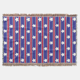 Fun and Fancy Patriotic Stars and Stripes Throw Blanket