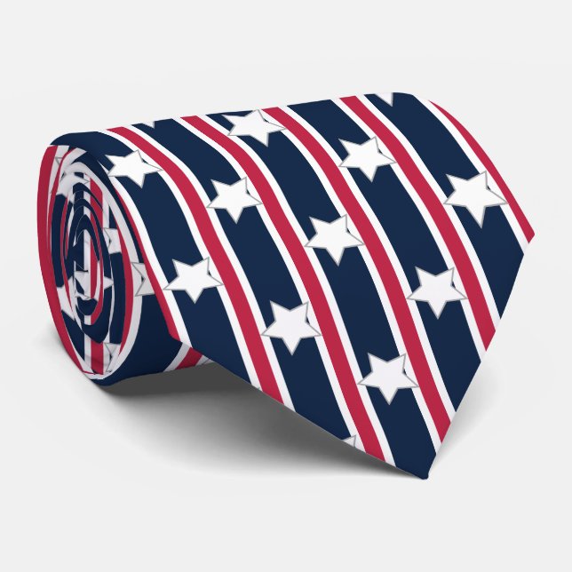 Fun and Fancy Patriotic Stars and Stripes Tie (Rolled)
