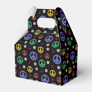 Fun and Fancy Peace Sign, Flowers & Hearts Favour Box