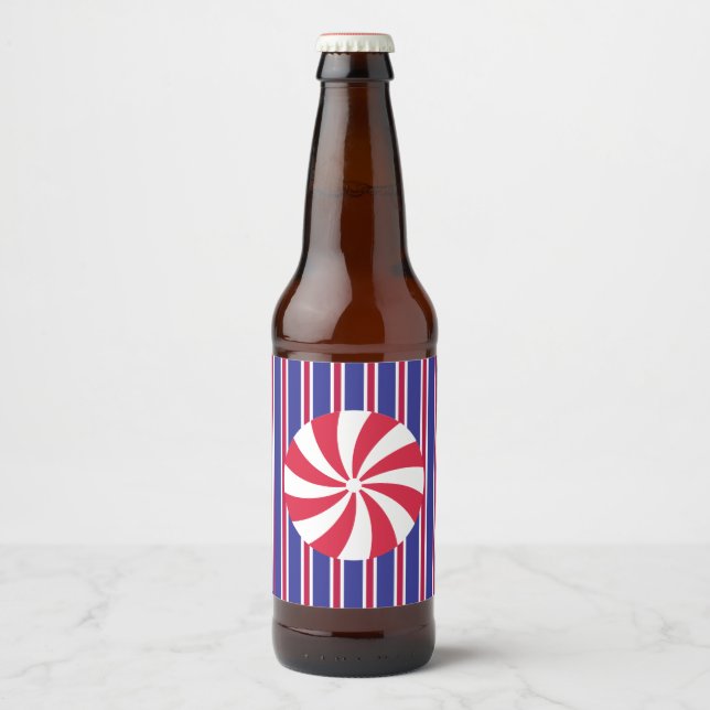 Fun and Fancy Peppermint Candy Beer Bottle Label (Front)
