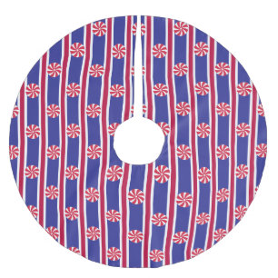 Fun and Fancy Peppermint Candy Brushed Polyester Tree Skirt