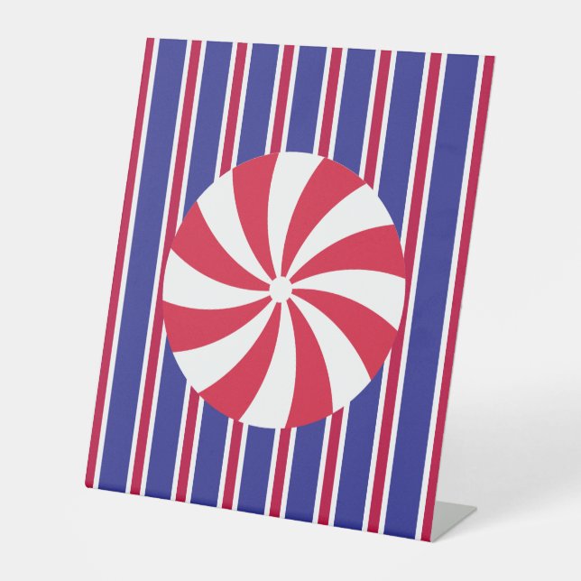 Fun and Fancy Peppermint Candy Pedestal Sign (Front)