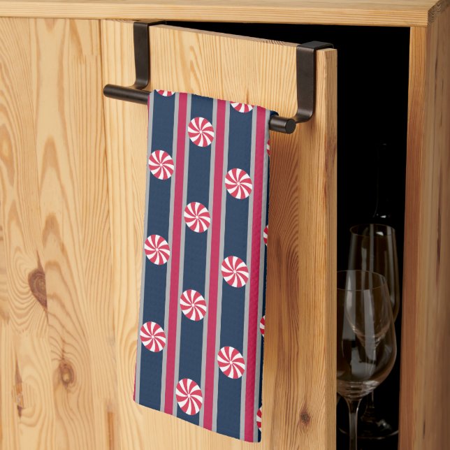 Fun and Fancy Peppermint Candy Tea Towel (Thirds Fold)