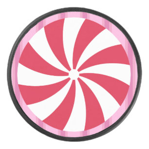 Fun and Fancy Pink Christmas Peppermint Candy Hockey Puck