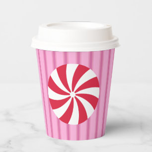 Fun and Fancy Pink Christmas Peppermint Candy Paper Cups