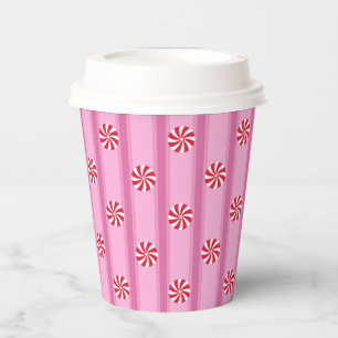 Fun and Fancy Pink Christmas Peppermint Candy Paper Cups