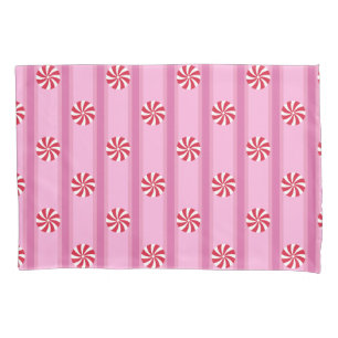 Fun and Fancy Pink Christmas Peppermint Candy Pillowcase