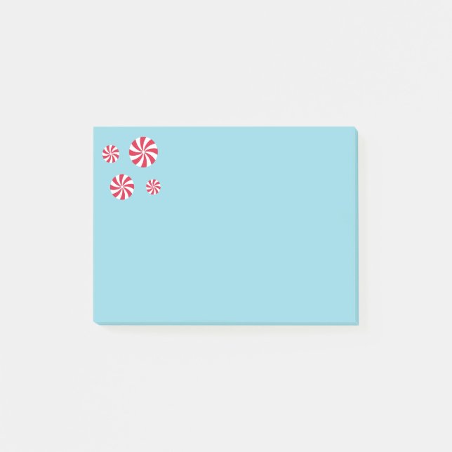 Fun and Fancy Pink Christmas Peppermint Candy Post-it Notes (Front)