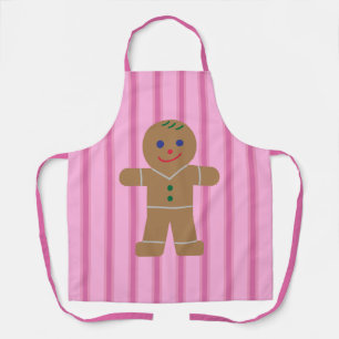 Fun and Fancy Pink Gingerbread Man Apron