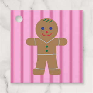 Fun and Fancy Pink Gingerbread Man Favour Tags