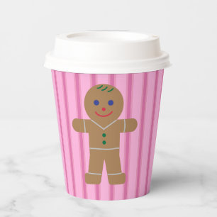 Fun and Fancy Pink Gingerbread Man Paper Cups