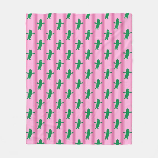 Fun and Fancy Pink Pickle Fleece Blanket (Front)