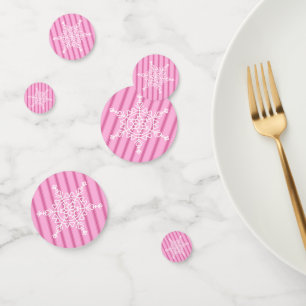 Fun and Fancy Pink Snowflake Confetti