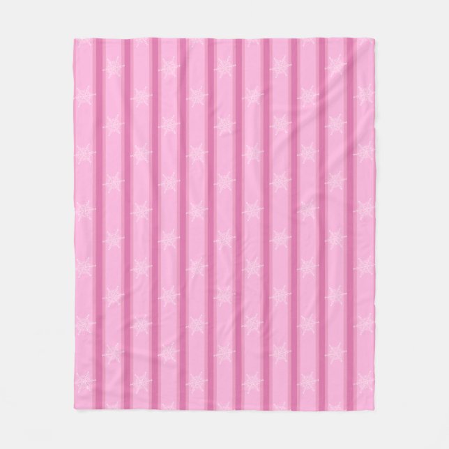 Fun and Fancy Pink Snowflake Fleece Blanket (Front)