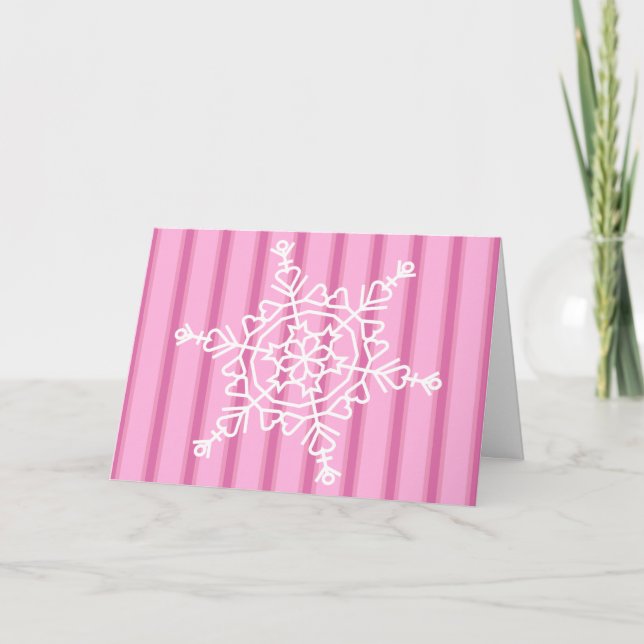 Fun and Fancy Pink Snowflake Invitation (Front)