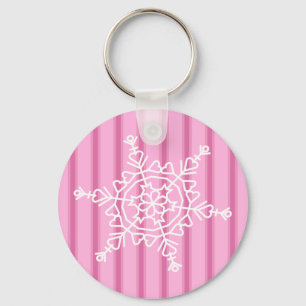 Fun and Fancy Pink Snowflake Key Ring