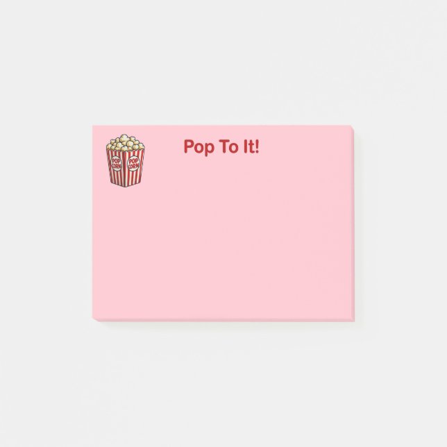 Fun and Fancy "Pop To It" Popcorn Post-it Notes (Front)