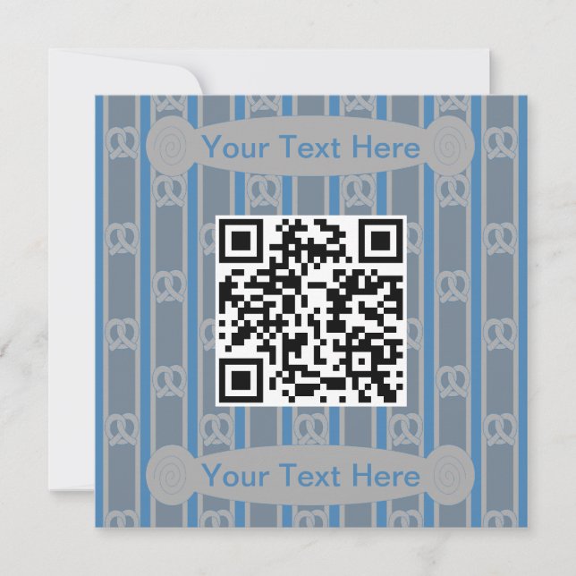 Fun and Fancy Pretzel QR Code Invitation (Front)