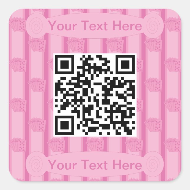 Fun and Fancy Royal Flush QR Code Square Sticker (Front)