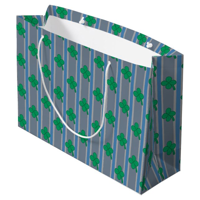 Fun and Fancy Shamrock Large Gift Bag (Back Angled)