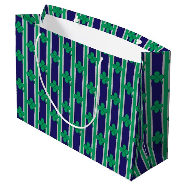 Fun and Fancy Shamrock Large Gift Bag (Back Angled)