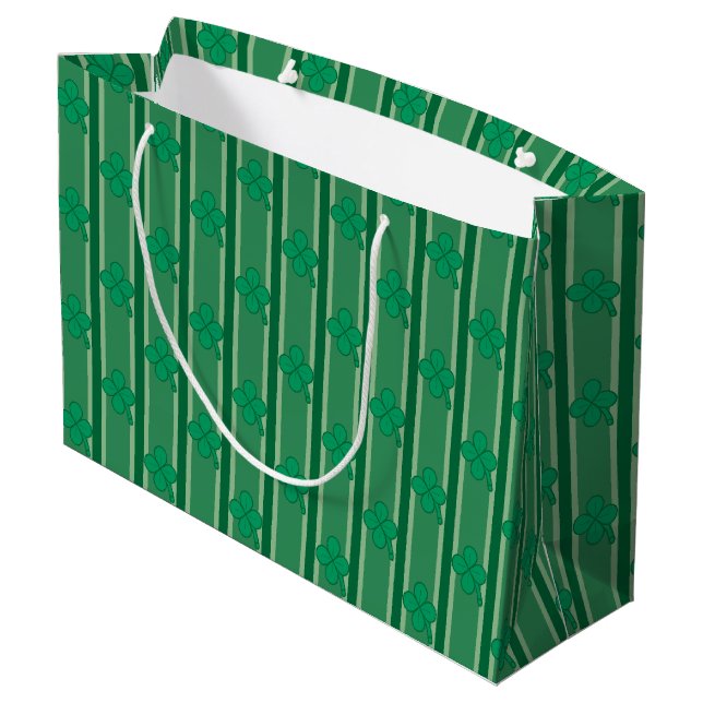 Fun and Fancy Shamrock Large Gift Bag (Back Angled)