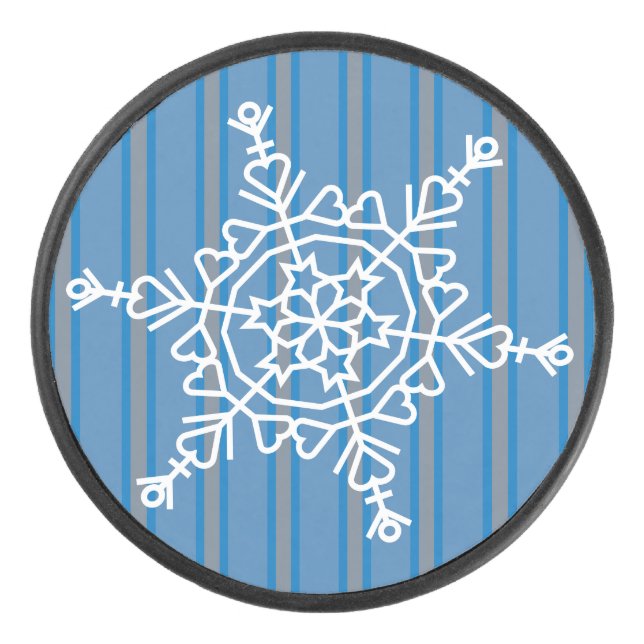 Fun and Fancy Snowflake Hockey Puck (Front)