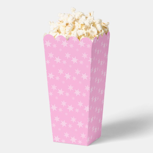 Fun and Fancy Snowflake Pink Popcorn Favour Box (Popped)
