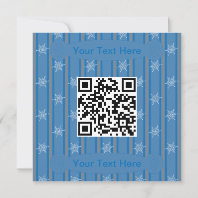 Fun and Fancy Snowflake QR Code Invitation (Front)