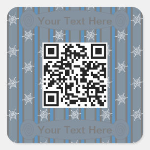 Fun and Fancy Snowflake QR Code Square Sticker