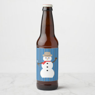 Fun and Fancy Snowman Detective Beer Bottle Label