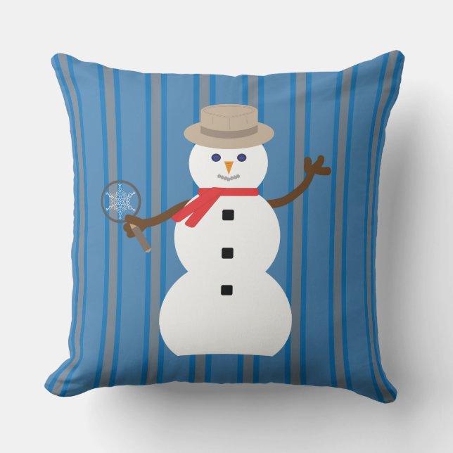 Fun and Fancy Snowman Detective Cushion (Front)