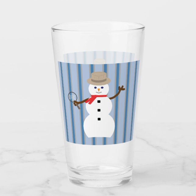 Fun and Fancy Snowman Detective Glass (Front)