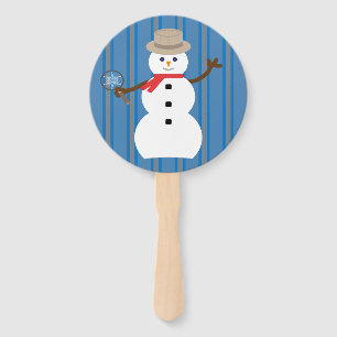 Fun and Fancy Snowman Detective Hand Fan