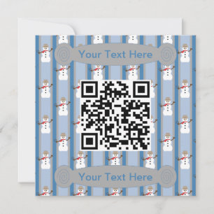 Fun and Fancy Snowman Detective QR Code Invitation