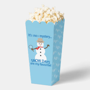 Fun and Fancy Snowman Detective Snow Days Popcorn Favour Box