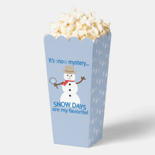Fun and Fancy Snowman Detective Snow Days Popcorn Favour Box