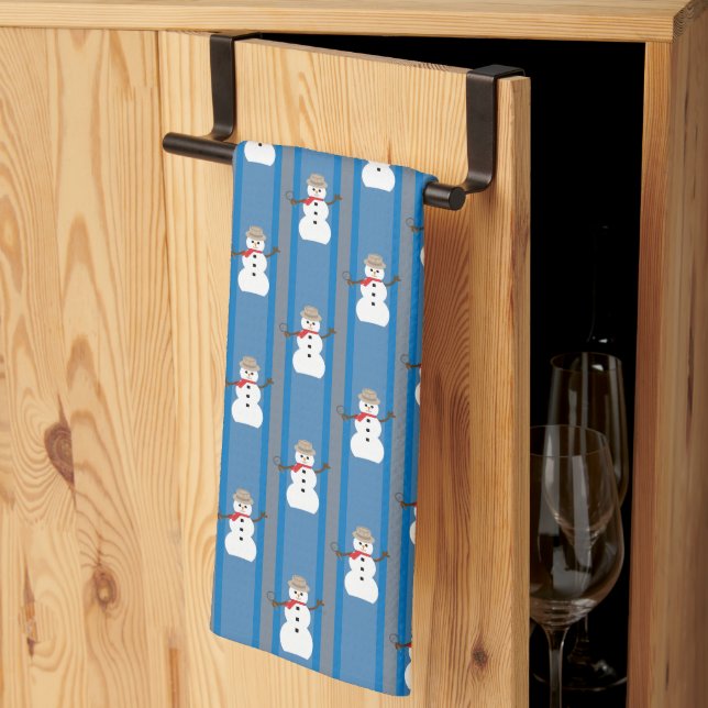 Fun and Fancy Snowman Detective Tea Towel (Thirds Fold)