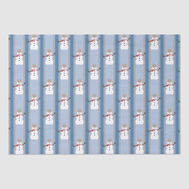 Fun and Fancy Snowman Detective Tissue Paper (Front)