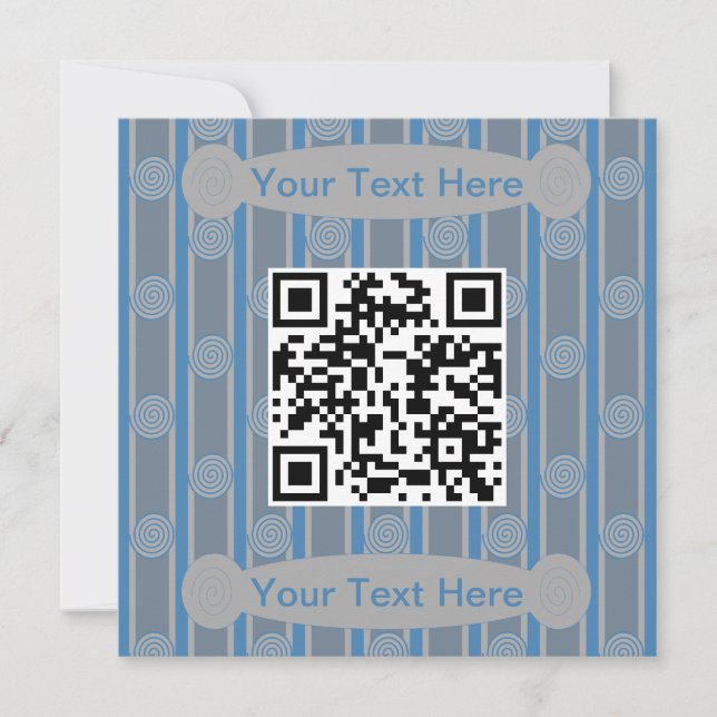 Fun and Fancy Spiral QR Code Invitation (Front)