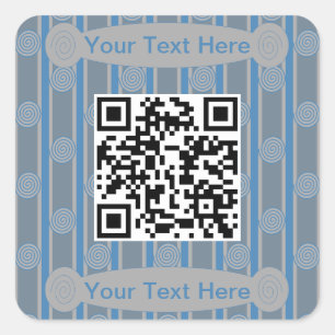 Fun and Fancy Spiral QR Code Square Sticker